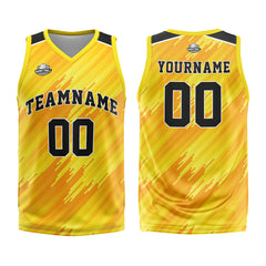 Benutzerdefinierter Gelb Basketball Jersey Uniform Anzug gedruckt Ihr Logo Name Nummer