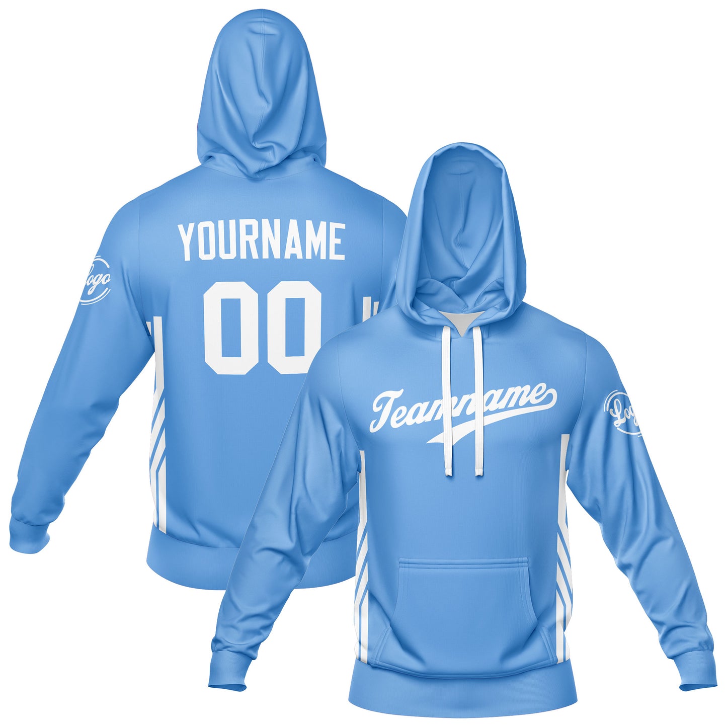 Benutzerdefiniert Hellblau Tarnung Sport Jersey Satz Trainingsanzug Zur Seite fahren Kapuzenpullover Oberteile und Hose Satz Königlich