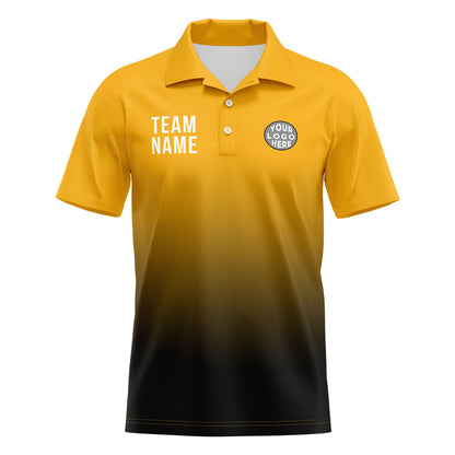 Benutzerdefinierte Gelb Schwarz Fußball Polo-Shirts Fügen Sie Ihr Einzigartiges hinzu Logo/Name/Nummer