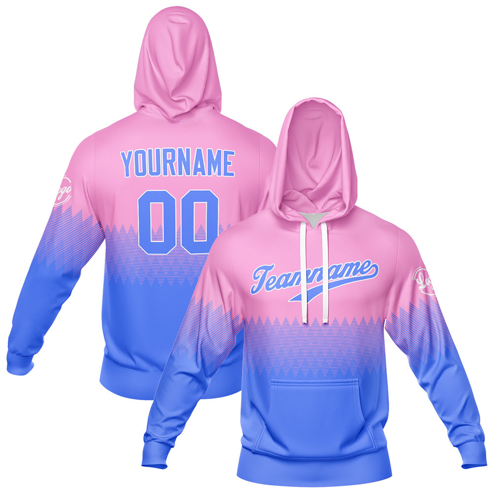 Benutzerdefiniert Rosa Lichtblau Tarnung Sport Jersey Satz Trainingsanzug Zur Seite fahren Kapuzenpullover Oberteile und Hose Satz Königlich