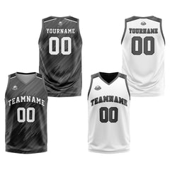 Benutzerdefinierte Grau Reversible Basketball Jersey Personalisierte Print Name Nummer Logo