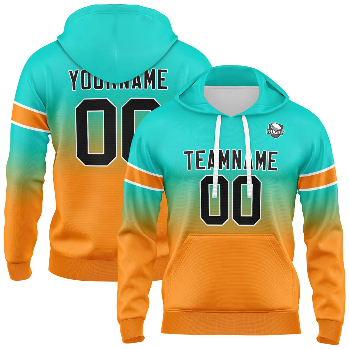 Benutzerdefinierter Verlauf Sweatshirt-Hoodie für Mann, Frau, Mädchen, Junge. Drucken Sie Ihr Logo, Ihren Namen und Ihre Nummer