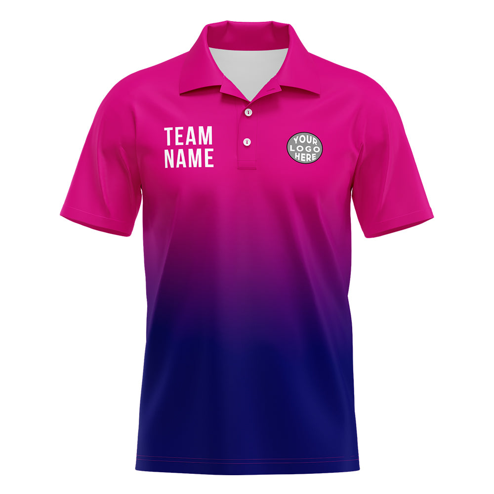 Benutzerdefinierte Fuchsien Marine Fußball Polo-Shirts Fügen Sie Ihr Einzigartiges hinzu Logo/Name/Nummer