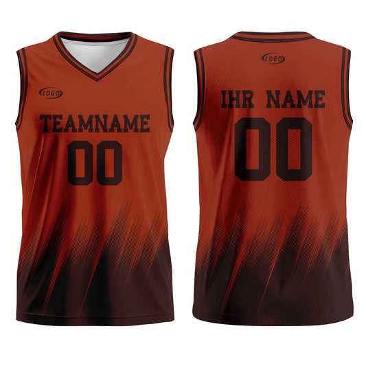 Benutzerdefinierter Braun Dunkelbraun Basketball Jersey Uniform Anzug gedruckt Ihr Logo Name Nummer