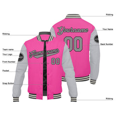 Benutzerdefinierte Verlauf Varsity-Jacke. Letterman-Jacke Pink