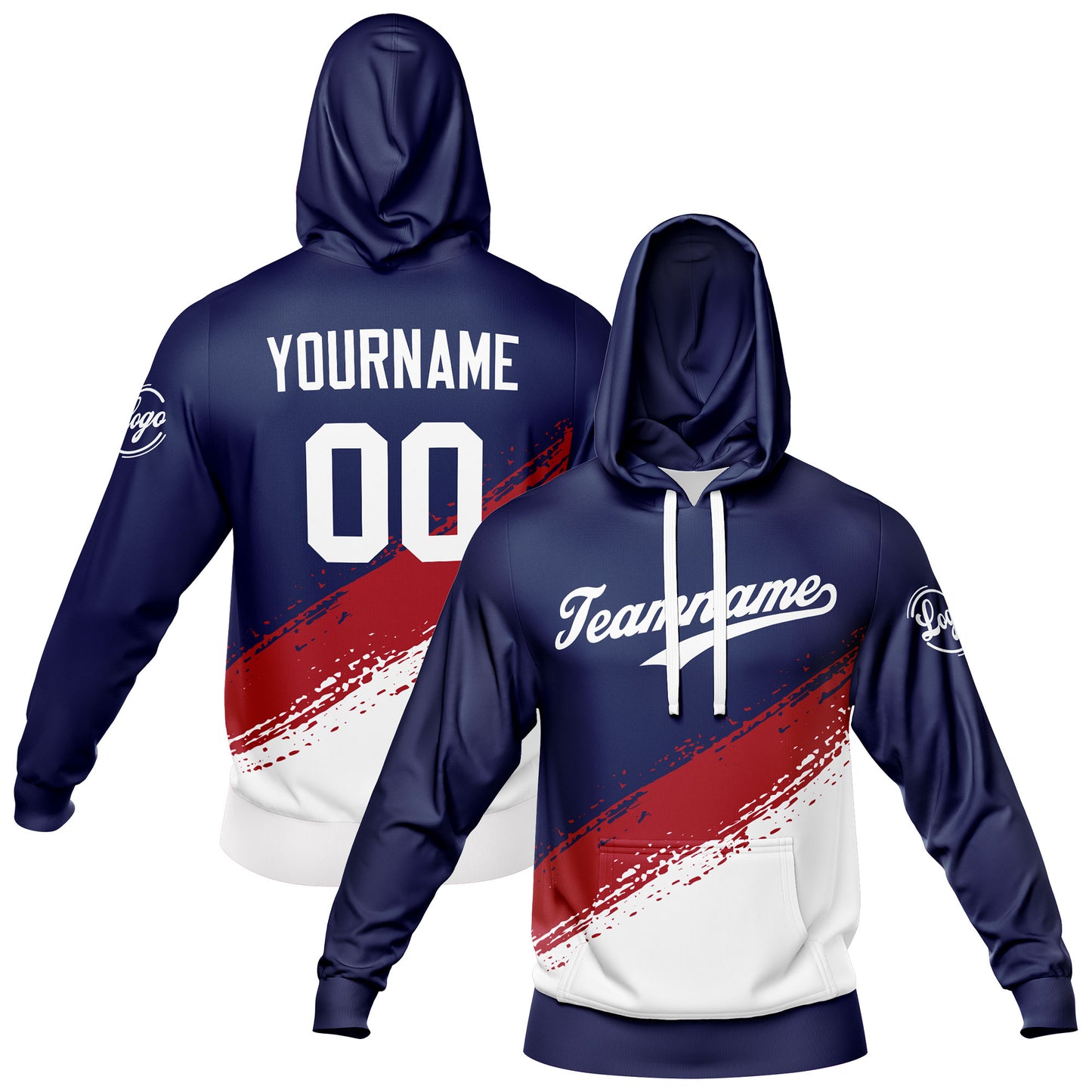 Benutzerdefiniert Marine Weiß Tarnung Sport Jersey Satz Trainingsanzug Zur Seite fahren Kapuzenpullover Oberteile und Hose Satz Königlich