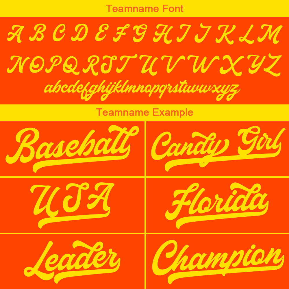 Benutzerdefinierte Authentisch Baseball-Trikot Orange Gelb