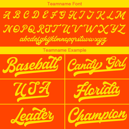 Benutzerdefinierte Authentisch Baseball-Trikot Orange Gelb