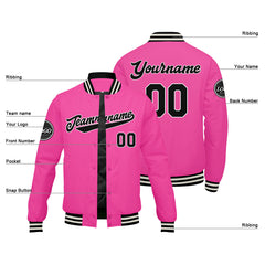 Benutzerdefinierte Verlauf Varsity-Jacke. Letterman-Jacke Pink