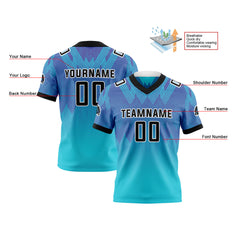 Benutzerdefinierte Lila Blau Schwarz Reversibel Fußball Trikot Personalisierte Gradient Fußball Shirts für Männer gedruckt Team Name Nummer Logo