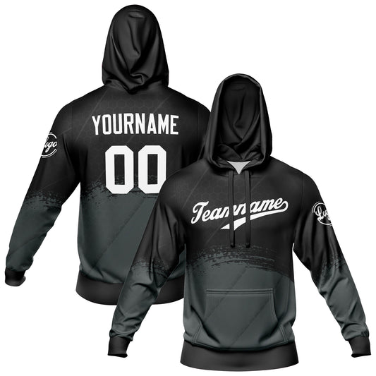 Benutzerdefiniert Schwarz Grau Tarnung Sport Jersey Satz Trainingsanzug Zur Seite fahren Kapuzenpullover Oberteile und Hose Satz Königlich