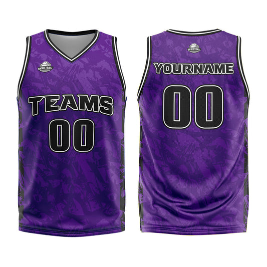 Benutzerdefinierter Lila Basketball Jersey Uniform Anzug gedruckt Ihr Logo Name Nummer