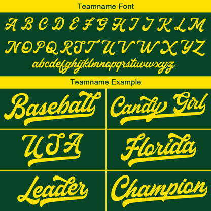 Benutzerdefinierte Authentisch Baseball-Trikot Dunkelgrün-Gelb