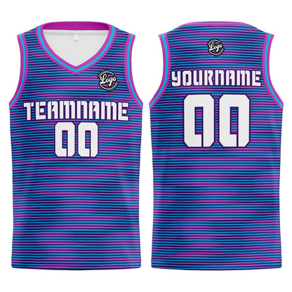 Benutzerdefinierter Lila Hellblau Basketball Jersey Uniform Anzug gedruckt Ihr Logo Name Nummer