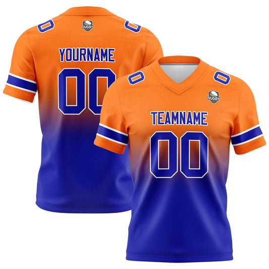 Benutzerdefinierte Gradient Fußball Trikots Personalisierte Name Nummer Logo Orange&Royal