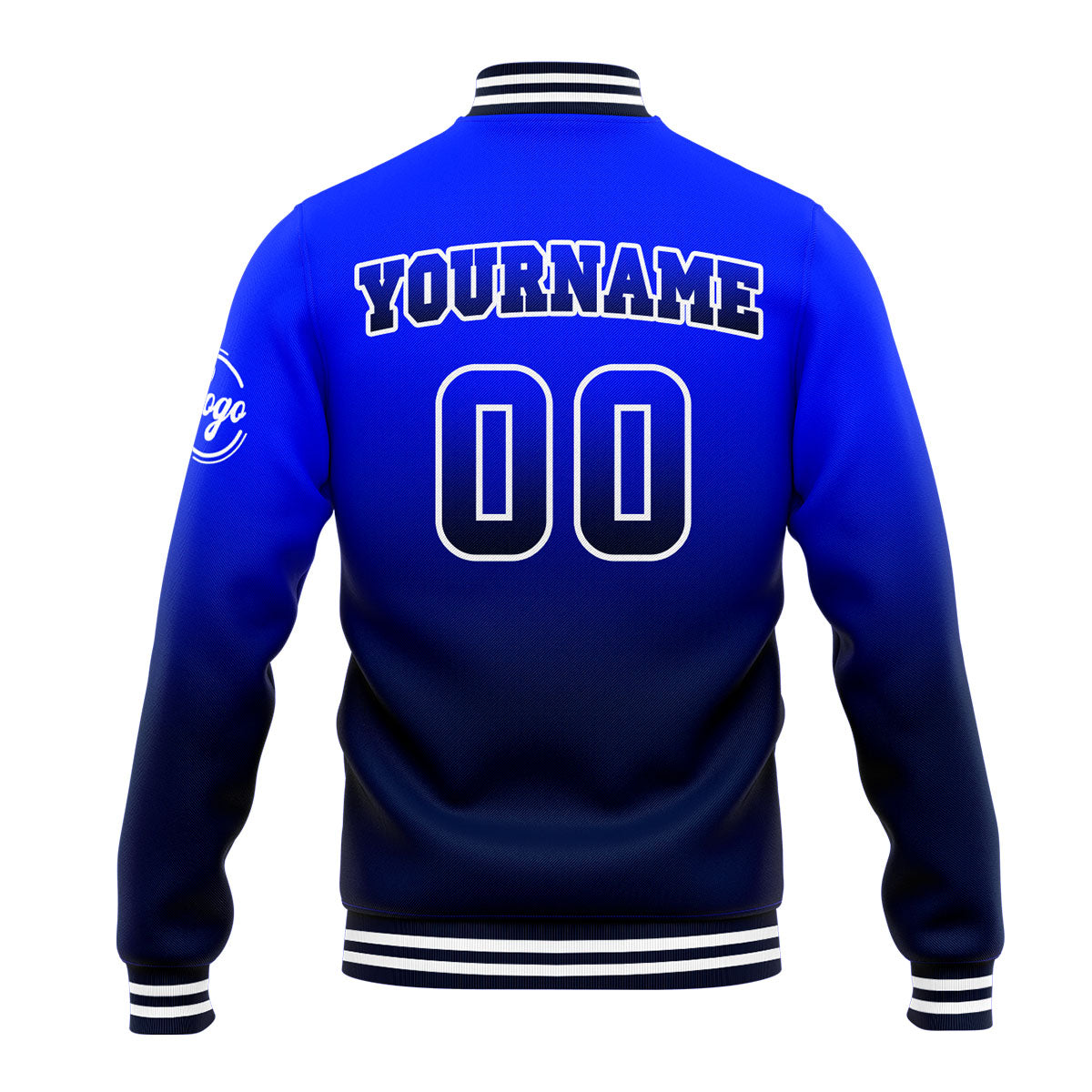 Benutzerdefinierte Verlauf Varsity-Jacke. Letterman-Jacke Royal Marine