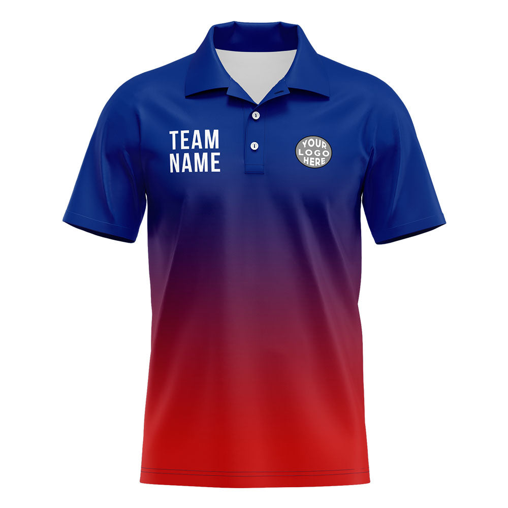 Benutzerdefinierte Königliche Rot Fußball Polo-Shirts Fügen Sie Ihr Einzigartiges hinzu Logo/Name/Nummer