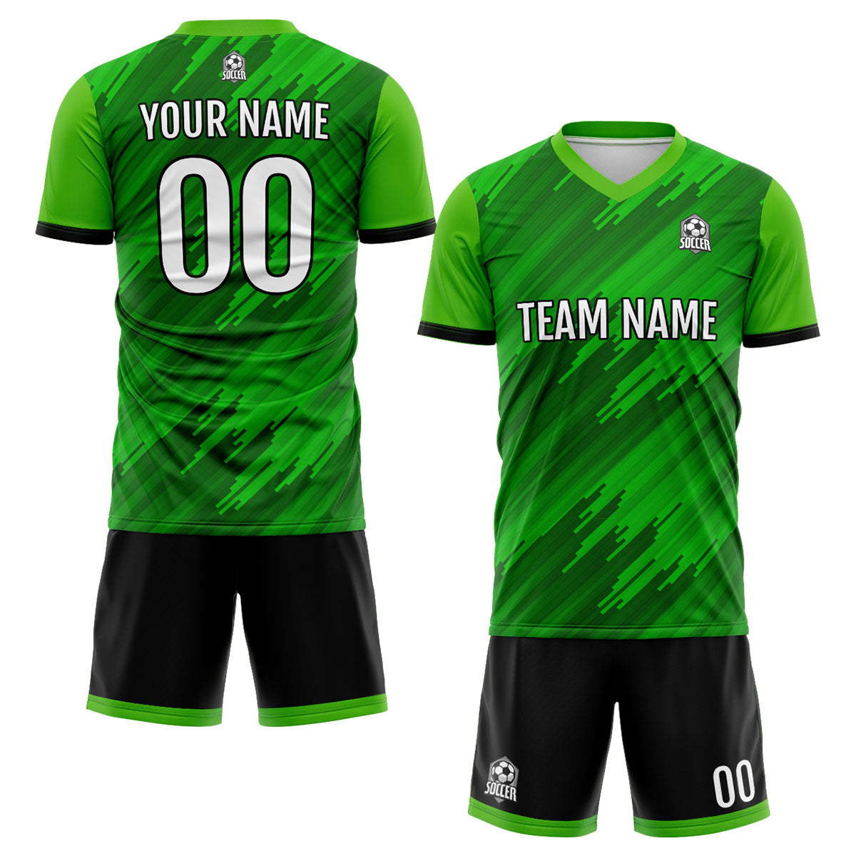 Benutzerdefinierte Grün Fußball Trikots für Männer Frauen Personalisierte Fußball Uniformen für Erwachsene und Kind