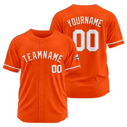 Benutzerdefinierte Authentisch Baseball-Trikot Orange-Weiß