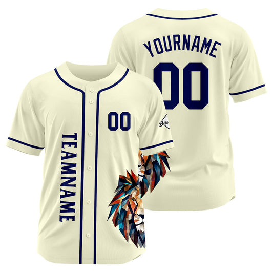Benutzerdefinierte Baseball Jersey Personalisierte Baseball Shirt genäht und Druck Creme