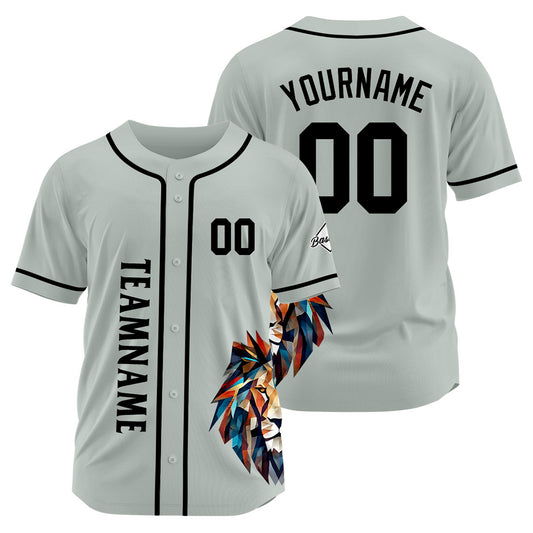 Benutzerdefinierte Baseball Jersey Personalisierte Baseball Shirt genäht und Druck Grau