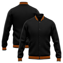 Benutzerdefinierte Varsity-Jacke. Letterman-Jacke für Männer, Frauen und Jugendliche Orange Schwarz