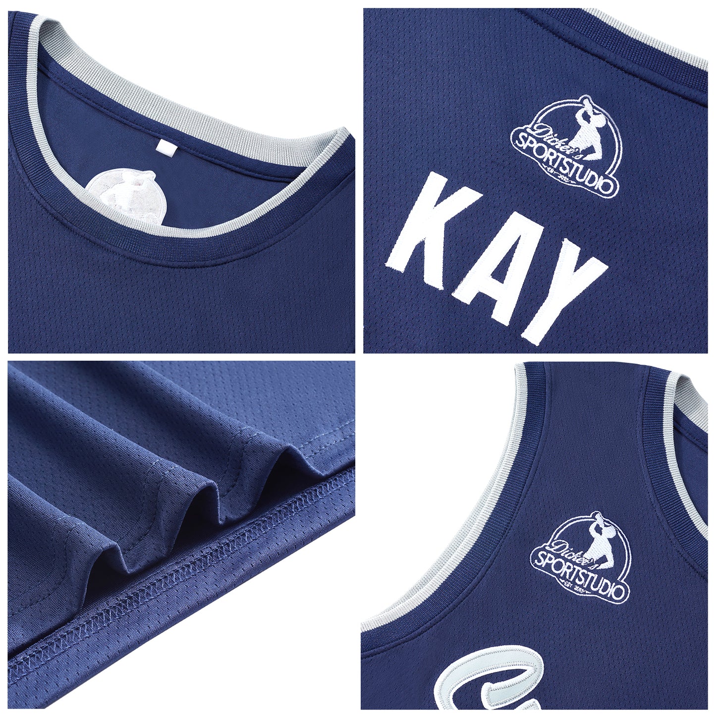 Benutzerdefinierte Authentisch  Basketball Trikot Hellblau-Weiß