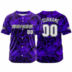 Benutzerdefinierte Baseball Jersey Personalisierte Baseball Shirt genäht und Druck Lila