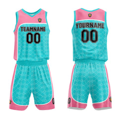 Benutzerdefinierter Basketball Jersey Uniform Anzug für Männer Frauen Mädchen Jungen gedruckt Ihr Logo Name Nummer Rosa