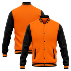 Benutzerdefinierte Varsity-Jacke. Letterman-Jacke für Männer, Frauen und Jugendliche Orange Schwarz