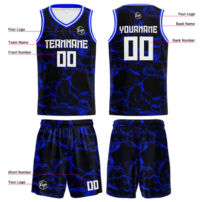 Benutzerdefinierter Marine Royal Basketball Jersey Uniform Anzug gedruckt Ihr Logo Name Nummer