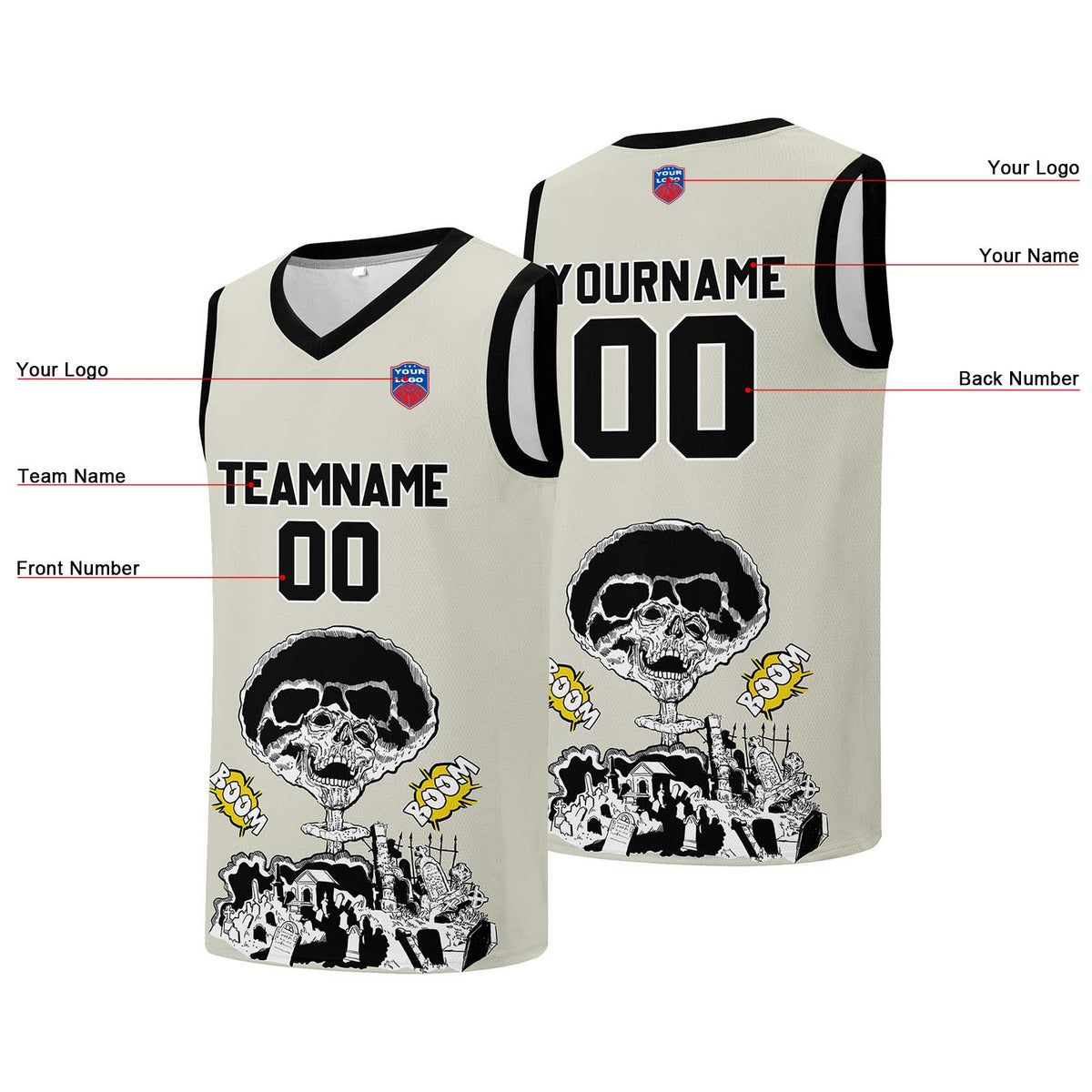 Individuelle Basketball-Jersey für Männer und Frauen. Gestickter und gedruckter Name, Nummer und Logo