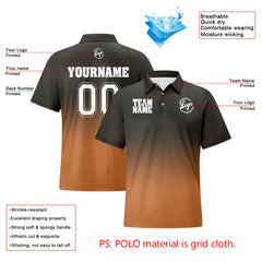 Benutzerdefinierte Langweilig Grau Orange Fußball Gradient Polo-Shirts Fügen Sie Ihr Einzigartiges hinzu Logo/Name/Nummer