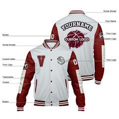 Maßgeschneiderte Grau Klaret Letterman Varsity Jacket Individuelle Stickerei Druck nach Ihrem Wunsch