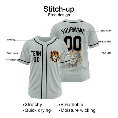Benutzerdefinierte Baseball Jersey Personalisierte Baseball Shirt genäht und Druck Grau