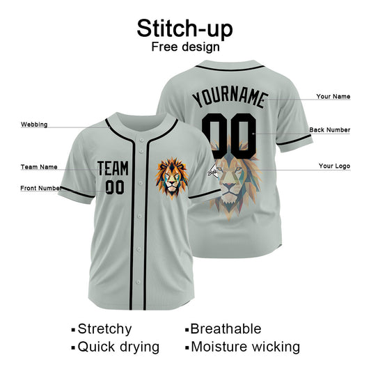 Benutzerdefinierte Baseball Jersey Personalisierte Baseball Shirt genäht und Druck Grau