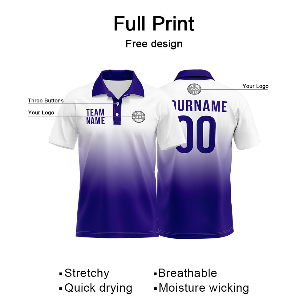 Benutzerdefinierte Lila Fußball Polo-Shirts Fügen Sie Ihr Einzigartiges hinzu Logo/Name/Nummer