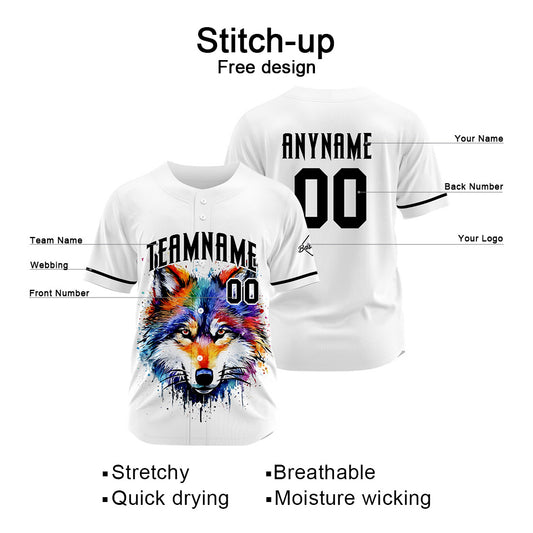 Benutzerdefinierte Baseball Jersey Personalisierte Baseball Shirt genäht und Druck Weiß