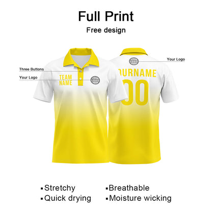 Benutzerdefinierte Gelb Fußball Polo-Shirts Fügen Sie Ihr Einzigartiges hinzu Logo/Name/Nummer