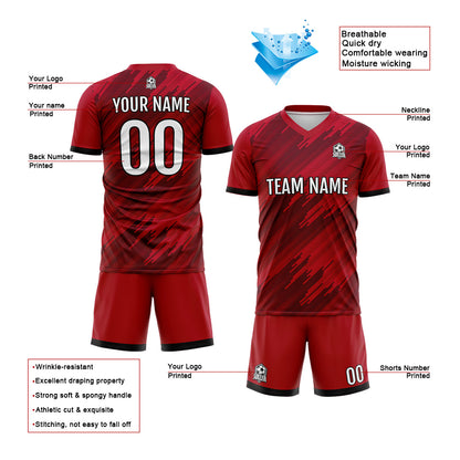 Benutzerdefinierte Rot Fußball Trikots für Männer Frauen Personalisierte Fußball Uniformen für Erwachsene und Kind