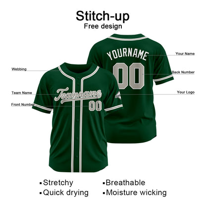 Benutzerdefinierte Authentisch Baseball-Trikot Dunkelgrün Netz