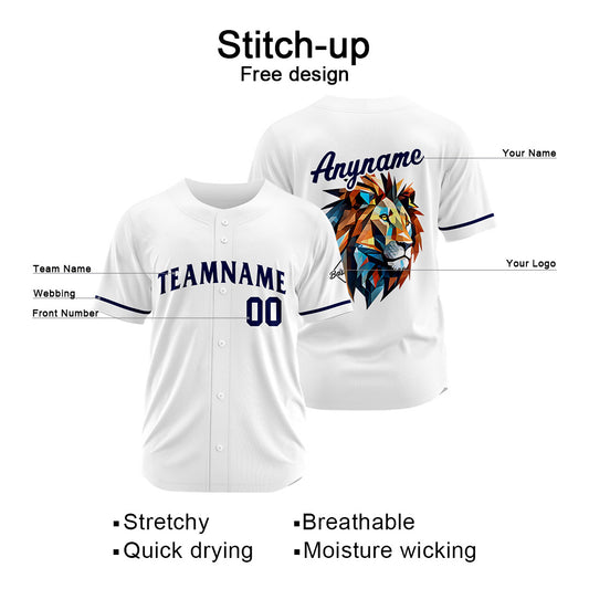 Benutzerdefinierte Baseball Jersey Personalisierte Baseball Shirt genäht und Druck Weiß