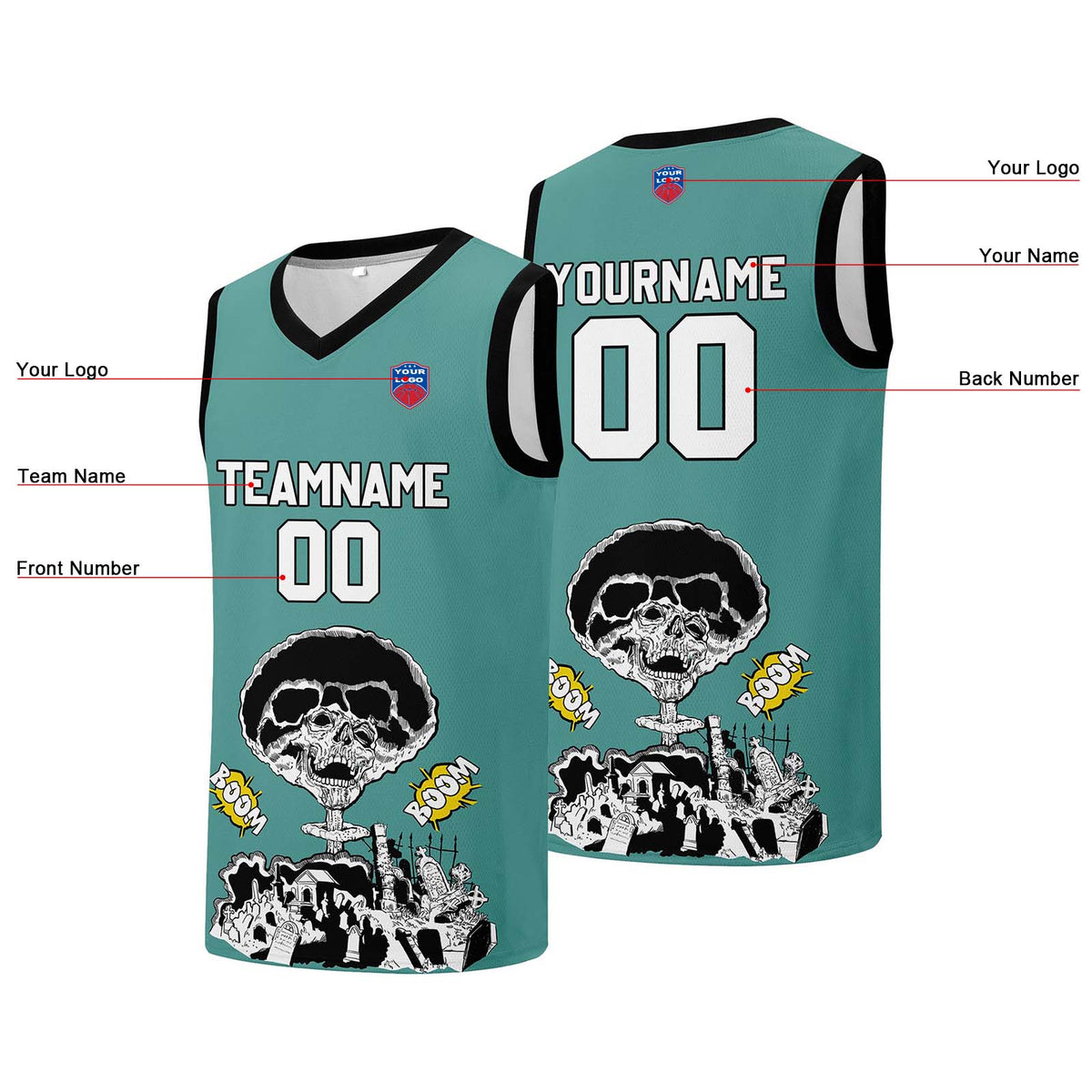 Individuelle Basketball-Jersey für Männer und Frauen. Gestickter und gedruckter Name, Nummer und Logo
