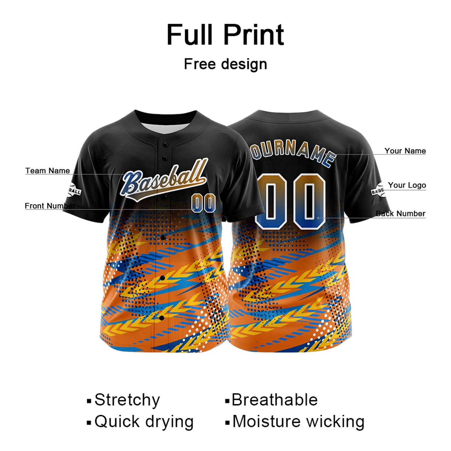 Benutzerdefiniert Schwarz Orange Baseball Uniformen Drucken für Jungs Mädchen und Kinder Machen Ihr Team Mehr Vielfältig
