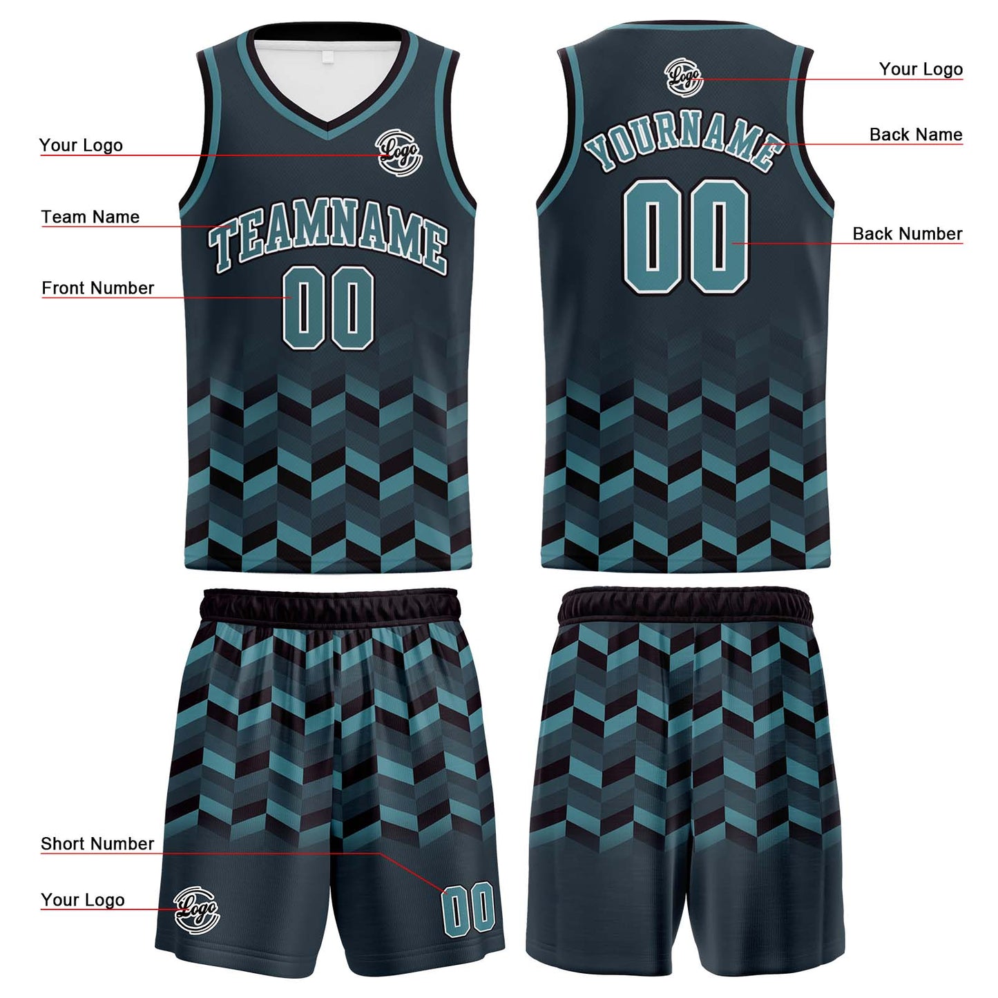 Benutzerdefinierter Preußisches Blau Basketball Jersey Uniform Anzug gedruckt Ihr Logo Name Nummer