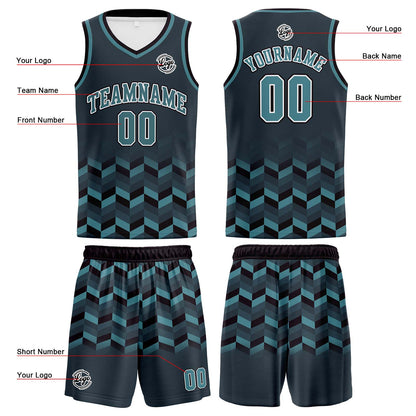 Benutzerdefinierter Preußisches Blau Basketball Jersey Uniform Anzug gedruckt Ihr Logo Name Nummer