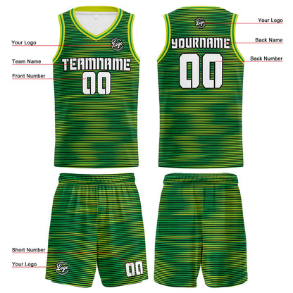 Benutzerdefinierte Grün Reversible Basketball Jersey Personalisierte Print Name Nummer Logo
