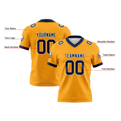 Benutzerdefinierte Gelb Blau Fußball Trikots Personalisierter Name Nummer Logo