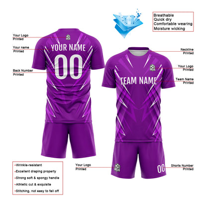 Benutzerdefinierte Lila Fußball Trikots für Männer Frauen Personalisierte Fußball Uniformen für Erwachsene und Kind