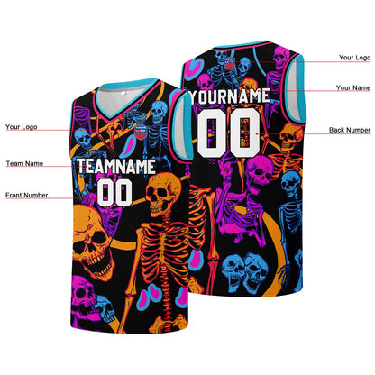 Individuelle Basketball-Jersey für Männer und Frauen. Gestickter und gedruckter Name, Nummer und Logo